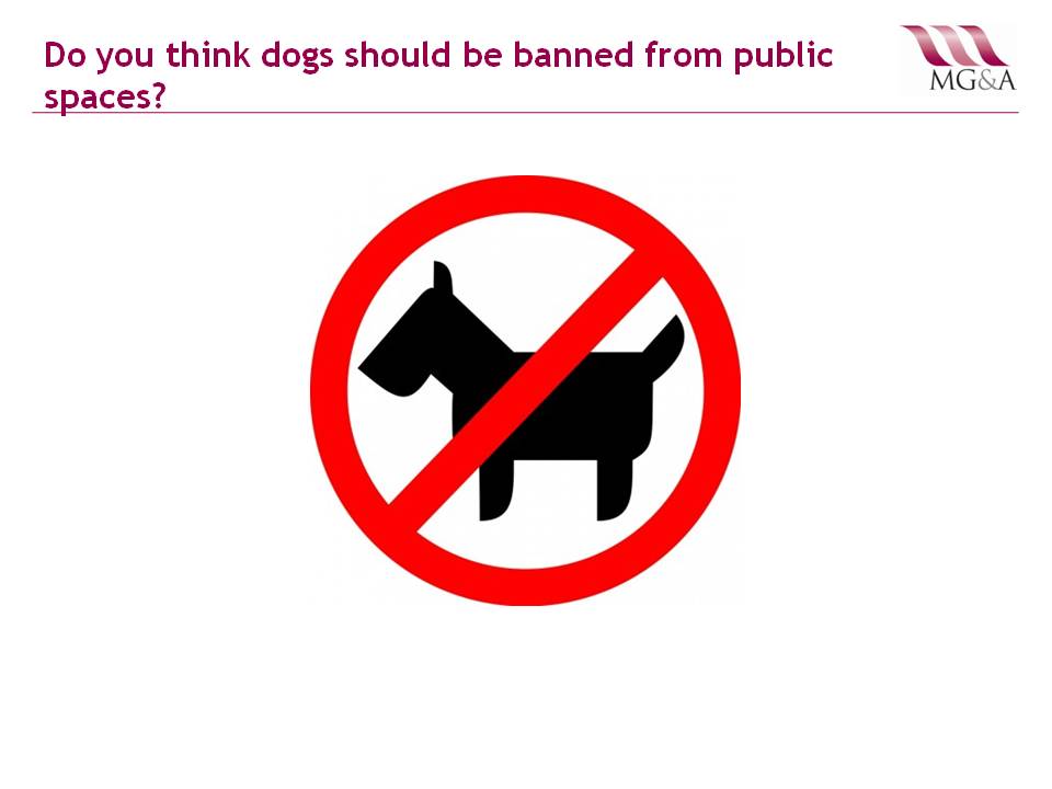 MG&A Veterinary market research: Do you think dogs should be banned from public spaces?